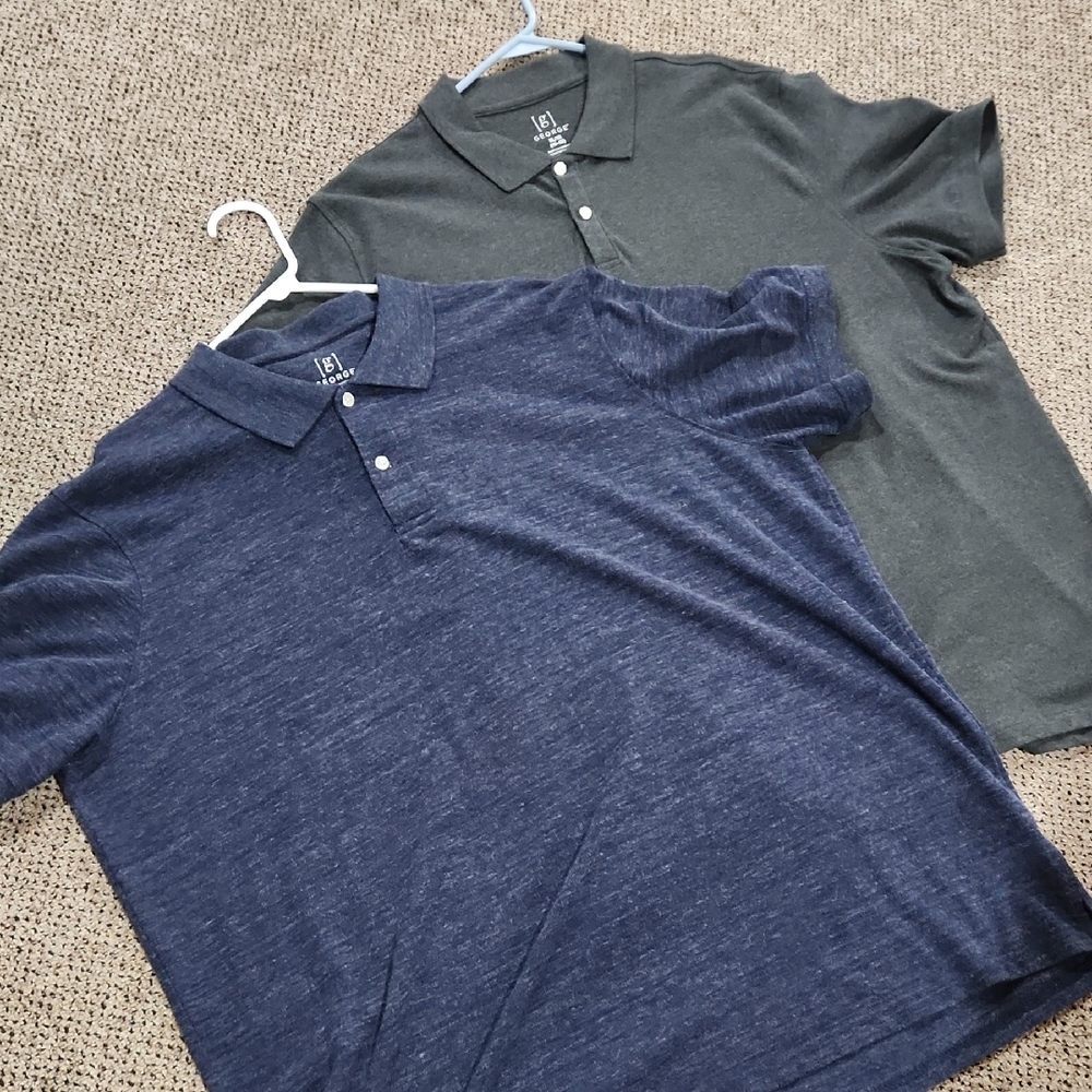 J. Crew Men's Polo Shirts - Blue and Gray